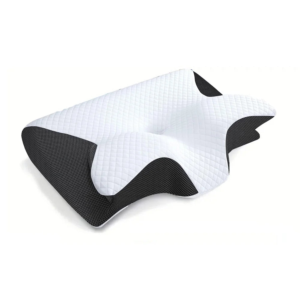 Oreiller Cervical Ergonomique 2-en-1 en Mousse à Mémoire de Forme – Confort & Soutien Optimal