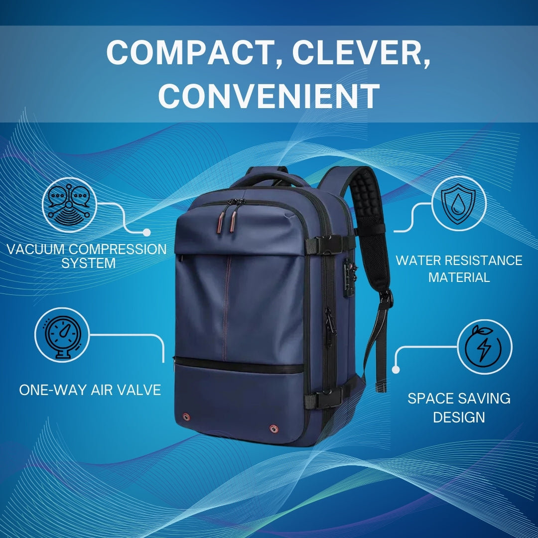 Travel Men 17 Inch Laptop Backpack Vacuum Compression Backpack Business Large Capacity School Backpack Expand Outdoor Backpack