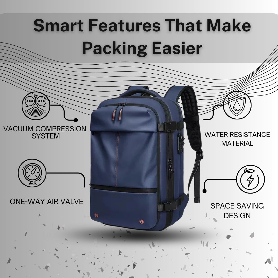 Travel Men 17 Inch Laptop Backpack Vacuum Compression Backpack Business Large Capacity School Backpack Expand Outdoor Backpack