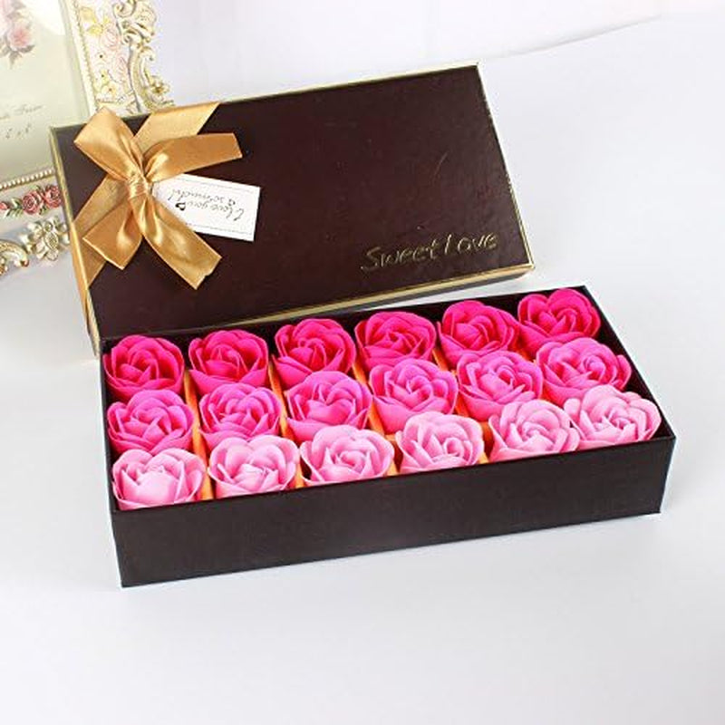 Lot De 18 Roses En Savon - Cadeau Pour Anniversaire, Mariage, Saint-Valentin, Rose Préservée - Avec Boîte Cadeau