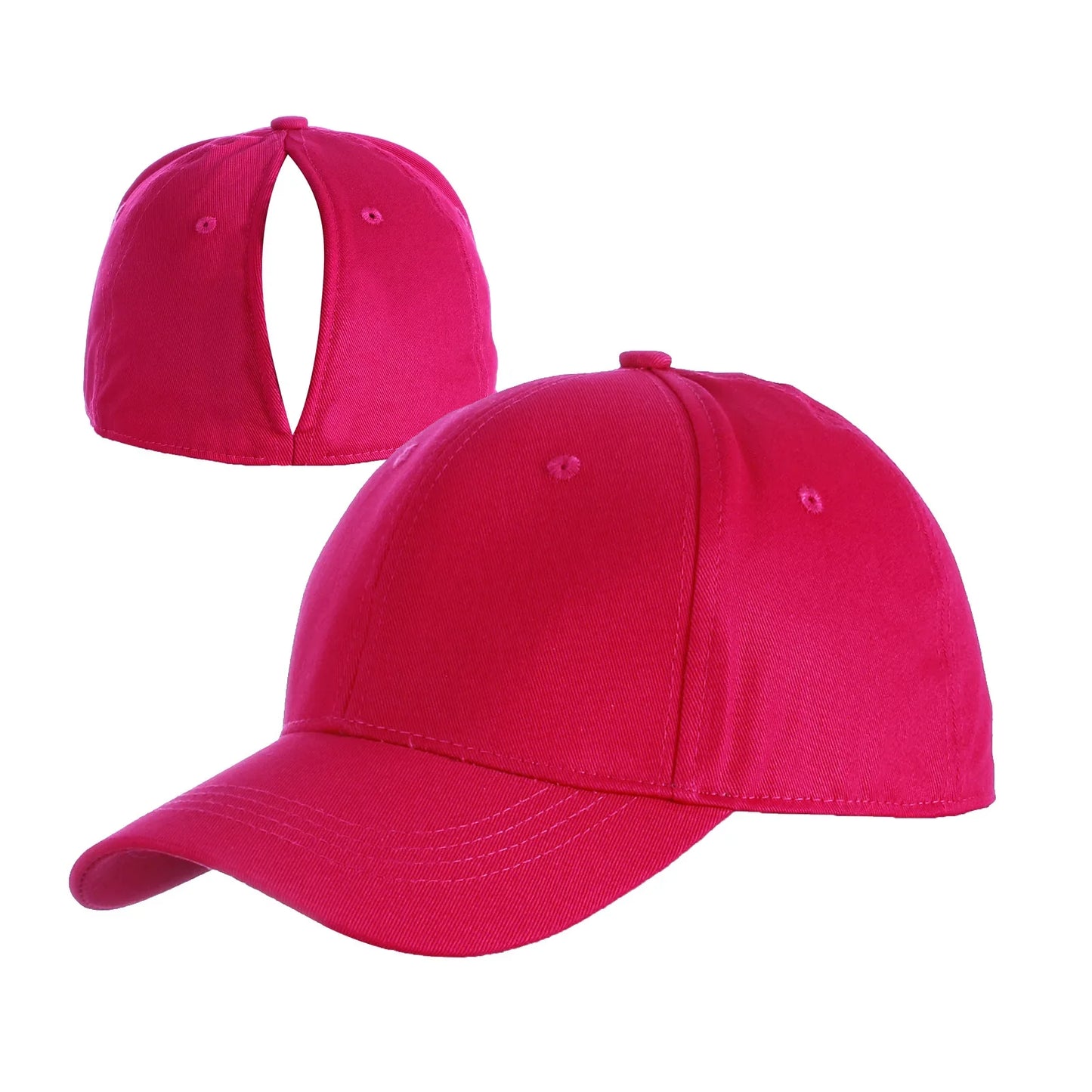 Fashion Simple Solid Color Back Magnetic Women'S Cap Creative Design Shade Ponytail Convenient Sports Sun Hat Wholesale