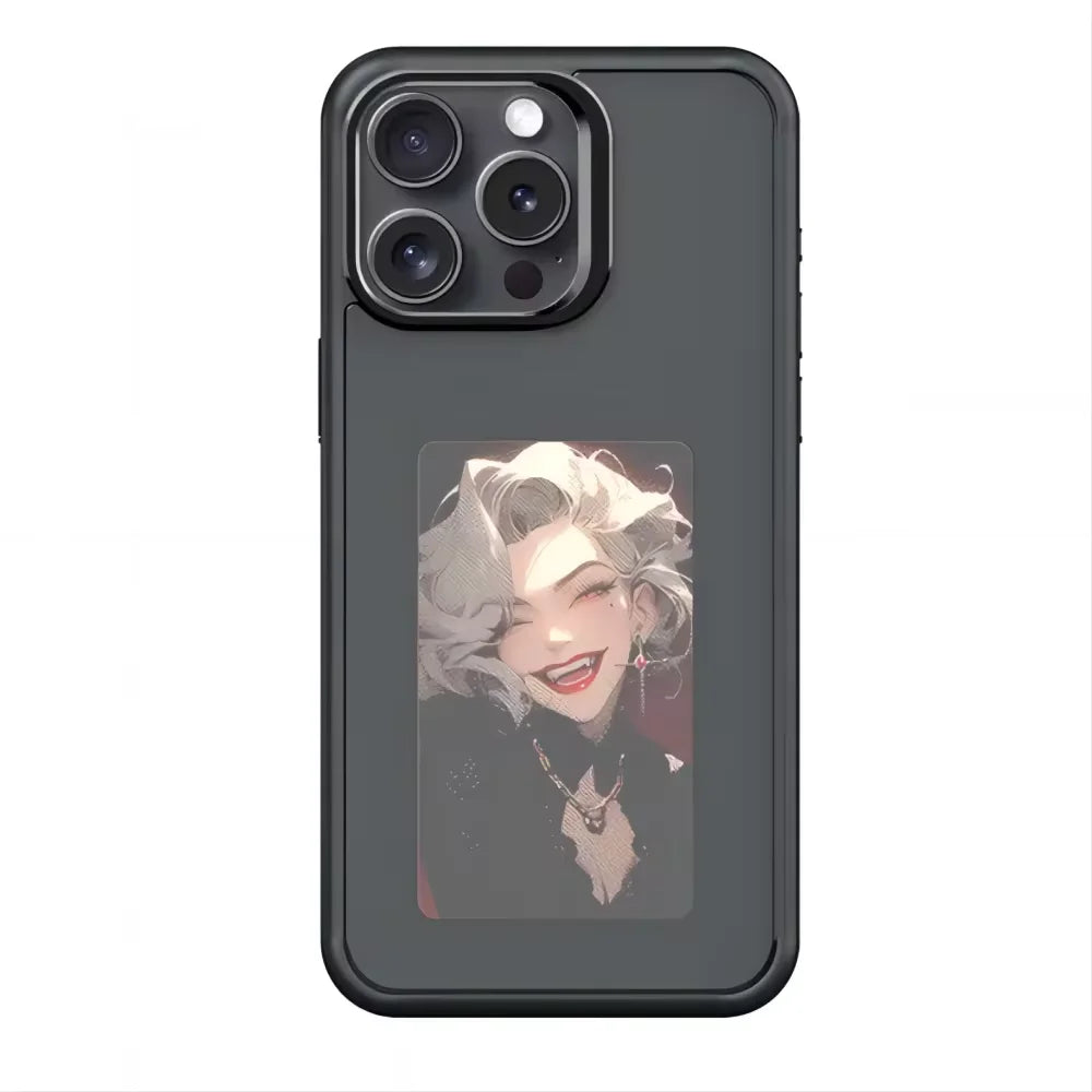 New-Tech NFC Function Phone Case for Iphone 15 14 13 Pro Max DIY Cases E Ink Screen Phone Cover Cartoon Girl Fundas Battery Free