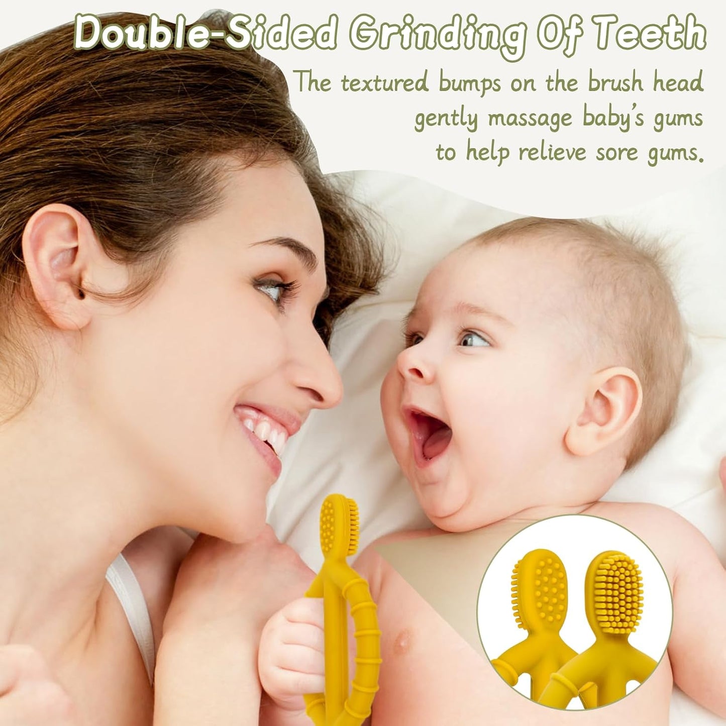 Anneau De Dentition Pour Bébé, Brosses À Dents En Silicone Pour Bébé - Jouet À Mâcher Pour Bébé Sans Bpa - Pour Stimuler Et Masser Les Gencives Douloureuses, Pour Garçons Et Filles De 3 Mois Et Plus