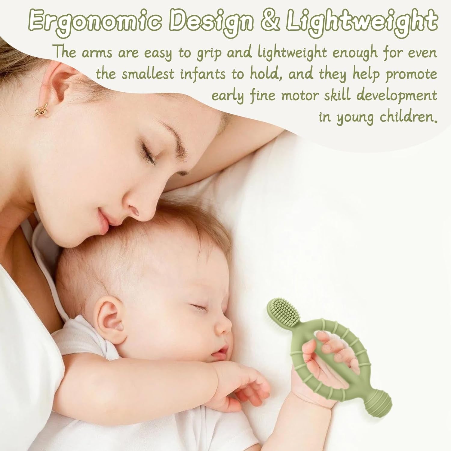 Anneau De Dentition Pour Bébé, Brosses À Dents En Silicone Pour Bébé - Jouet À Mâcher Pour Bébé Sans Bpa - Pour Stimuler Et Masser Les Gencives Douloureuses, Pour Garçons Et Filles De 3 Mois Et Plus