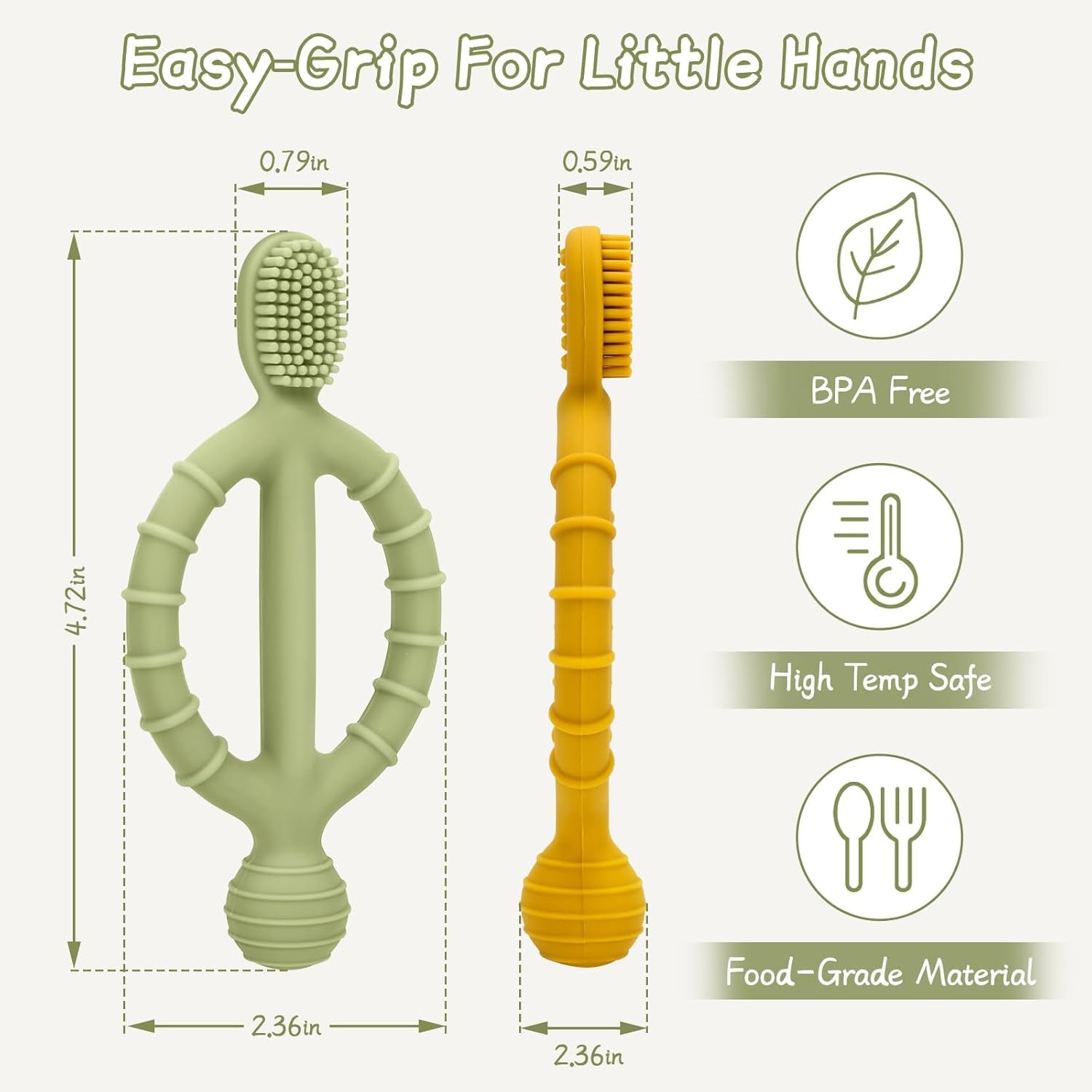 Anneau De Dentition Pour Bébé, Brosses À Dents En Silicone Pour Bébé - Jouet À Mâcher Pour Bébé Sans Bpa - Pour Stimuler Et Masser Les Gencives Douloureuses, Pour Garçons Et Filles De 3 Mois Et Plus