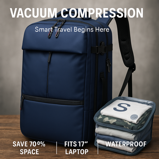 Travel Men 17 Inch Laptop Backpack Vacuum Compression Backpack Business Large Capacity School Backpack Expand Outdoor Backpack