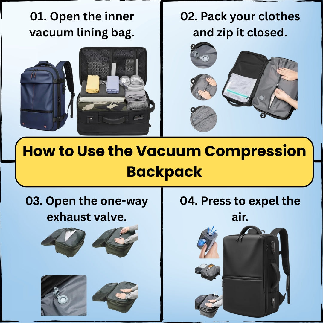 Travel Men 17 Inch Laptop Backpack Vacuum Compression Backpack Business Large Capacity School Backpack Expand Outdoor Backpack