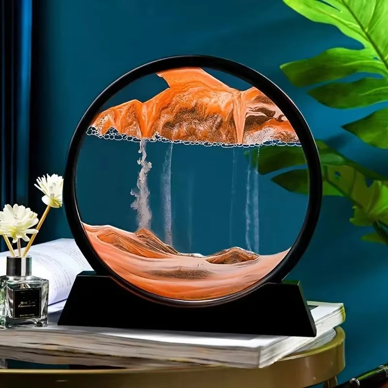 3D Hourglass Quicksand Moving Sand Art Picture round Glass Deep Sea Sandscape Craft Flowing Painting Office Home Decor Gift New