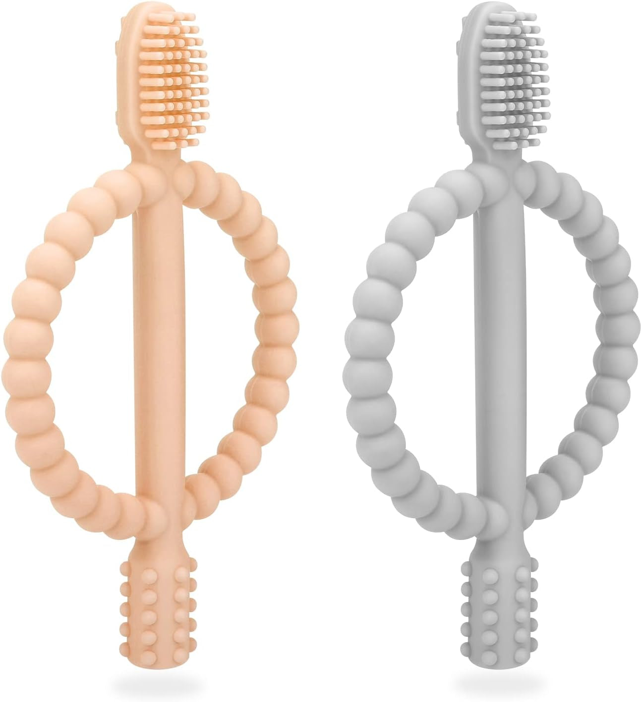 Anneau De Dentition Pour Bébé, Brosses À Dents En Silicone Pour Bébé - Jouet À Mâcher Pour Bébé Sans Bpa - Pour Stimuler Et Masser Les Gencives Douloureuses, Pour Garçons Et Filles De 3 Mois Et Plus