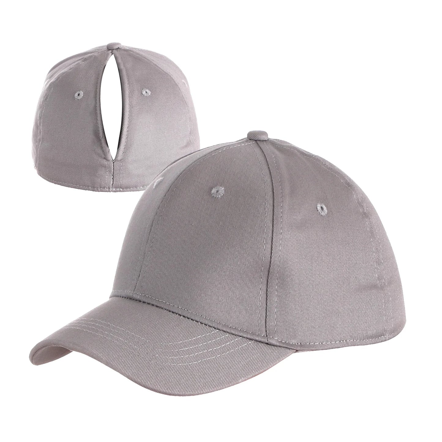 Fashion Simple Solid Color Back Magnetic Women'S Cap Creative Design Shade Ponytail Convenient Sports Sun Hat Wholesale