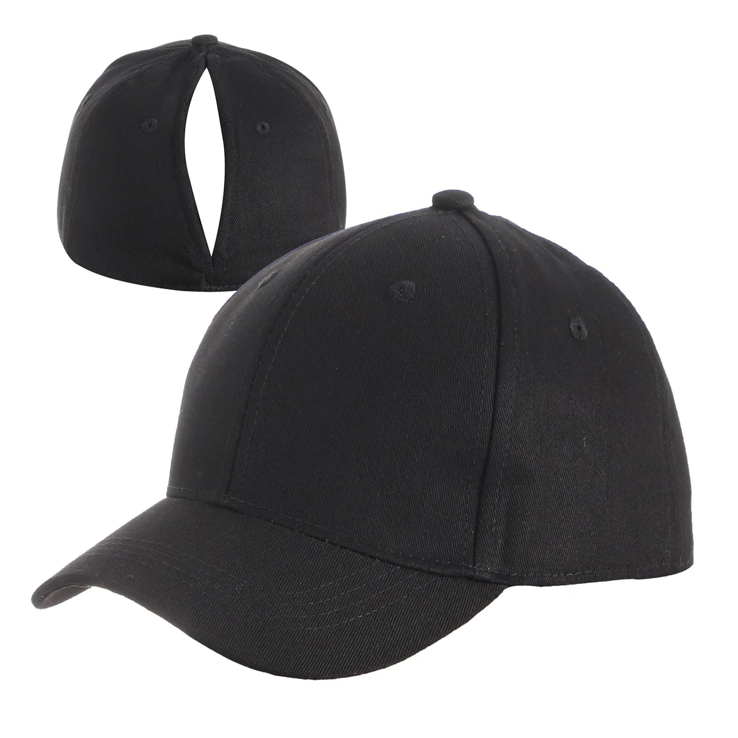 Fashion Simple Solid Color Back Magnetic Women'S Cap Creative Design Shade Ponytail Convenient Sports Sun Hat Wholesale