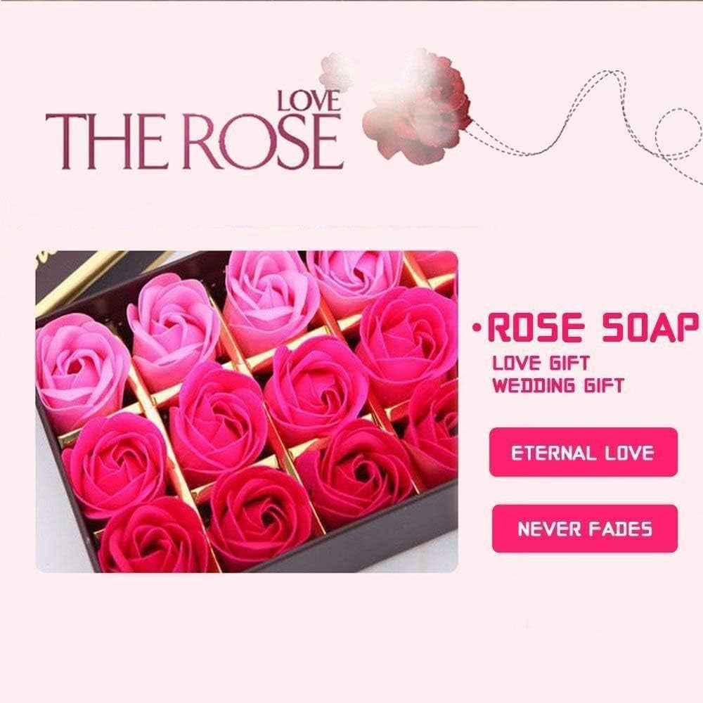 Lot De 18 Roses En Savon - Cadeau Pour Anniversaire, Mariage, Saint-Valentin, Rose Préservée - Avec Boîte Cadeau